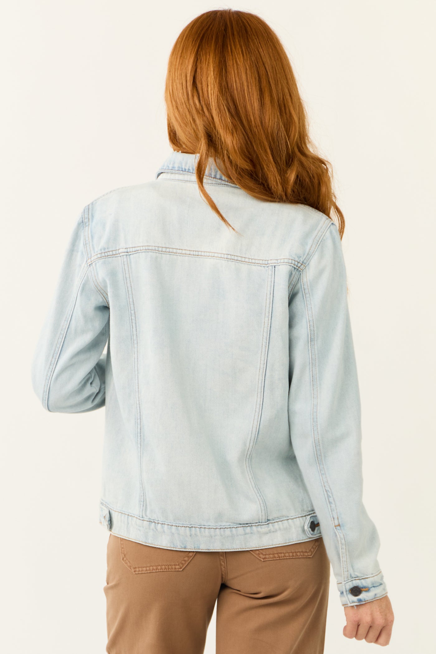 Cello Light Wash Distressed Denim Jacket