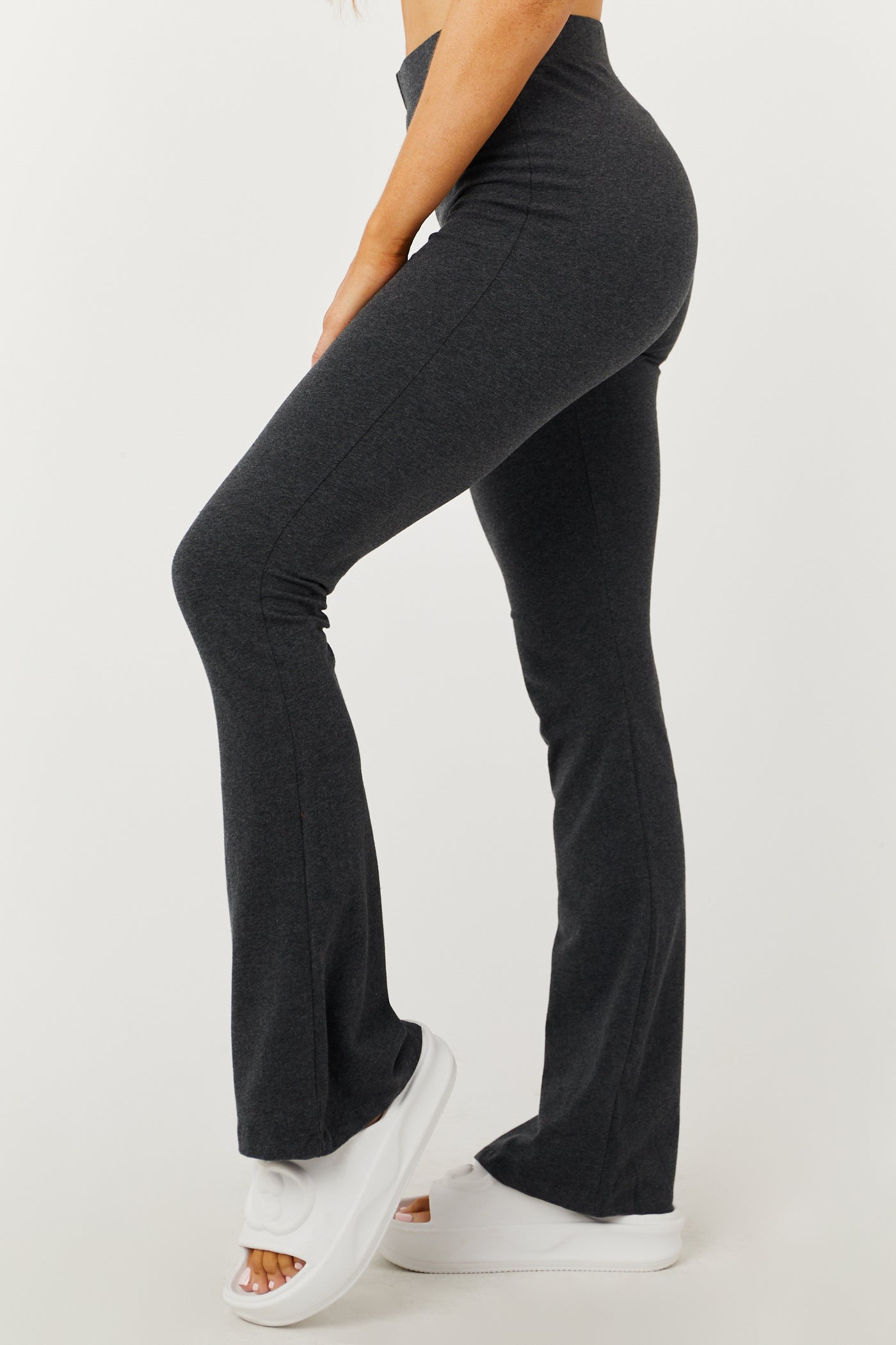 Yoga Cotton Rib Pants in BLACK