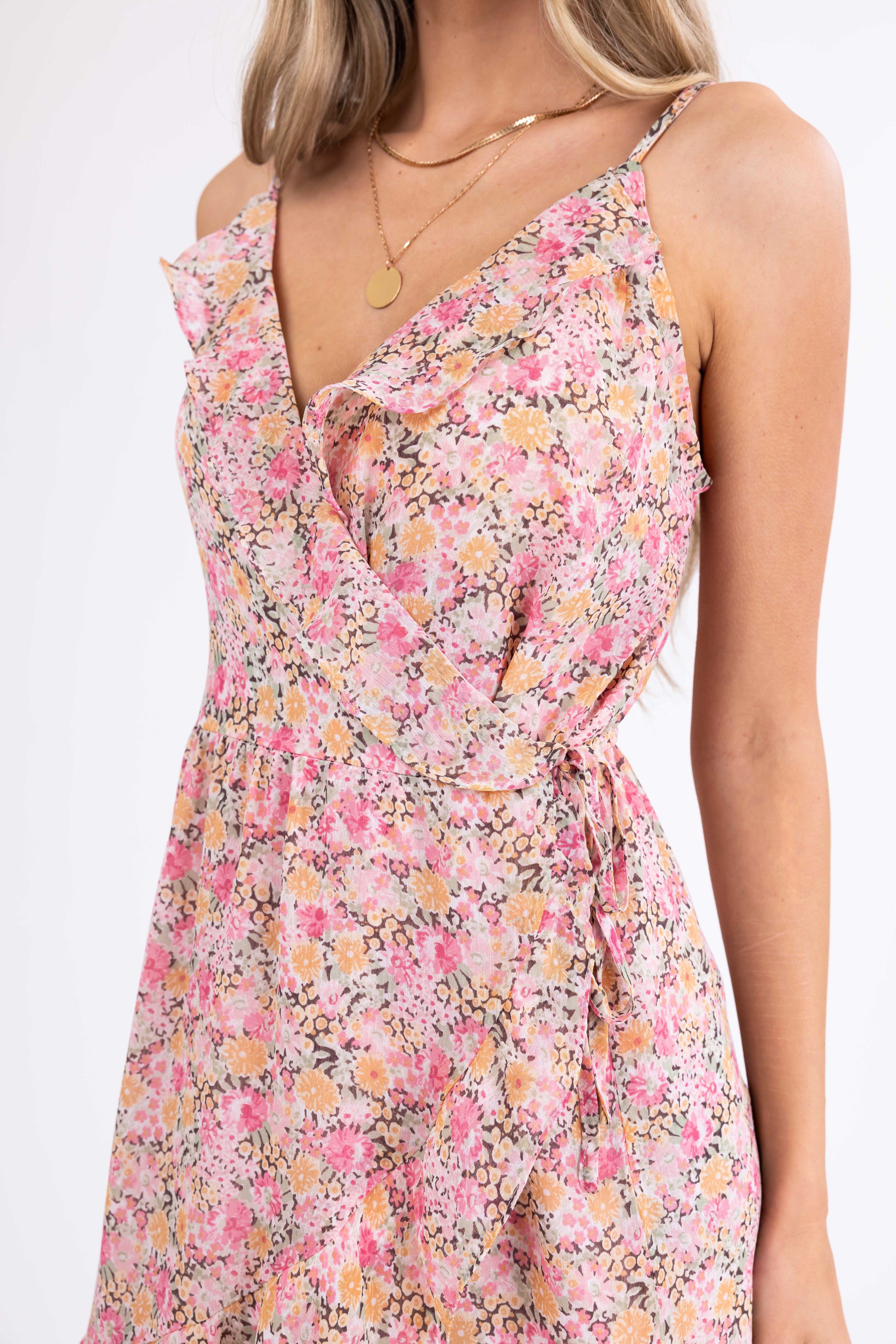 Cherry Blossom Floral Print Short Dress