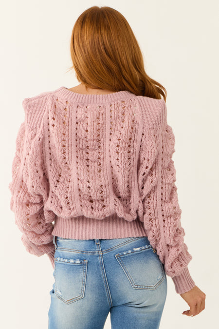 Cherry Blossom Open Chunky Knit Sweater