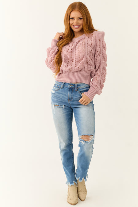 Cherry Blossom Open Chunky Knit Sweater