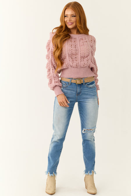 Cherry Blossom Open Chunky Knit Sweater