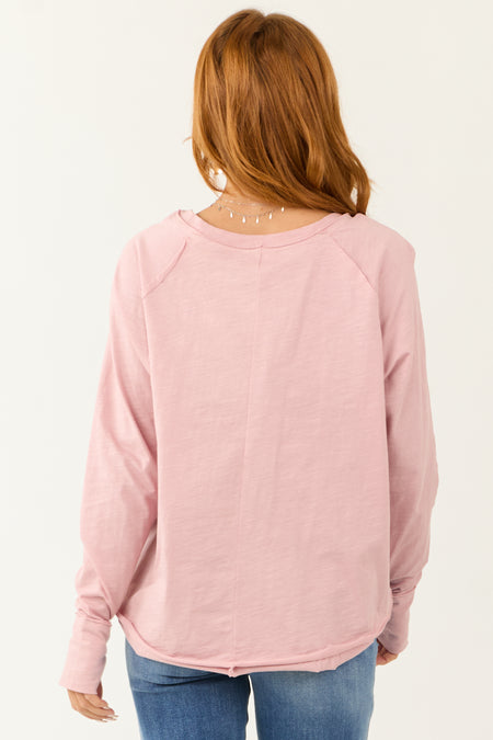 Cherry Blossom Round Neck Long Sleeve Top