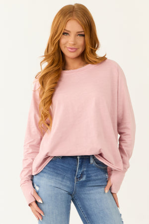 Cherry Blossom Round Neck Long Sleeve Top