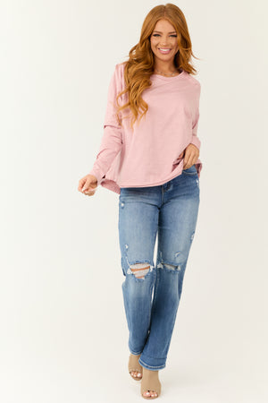 Cherry Blossom Round Neck Long Sleeve Top