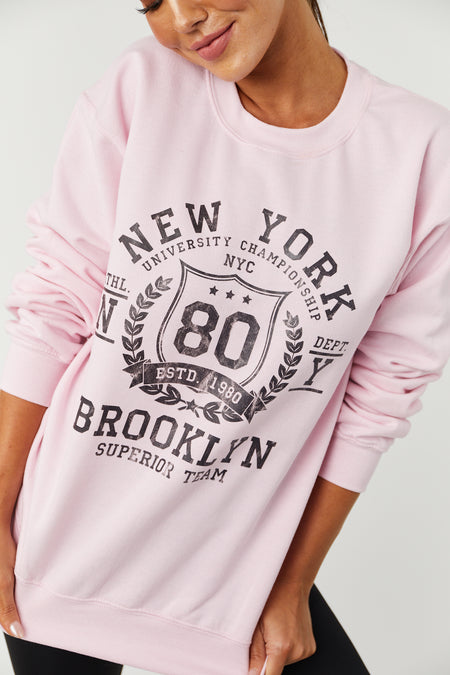 Cherry Blossom 'New York Brooklyn' Graphic Sweatshirt