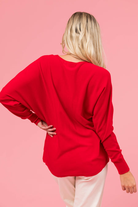 Cherry 'LOVE' Graphic Lightweight Sweater