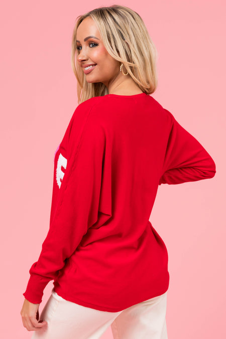 Cherry 'LOVE' Graphic Lightweight Sweater