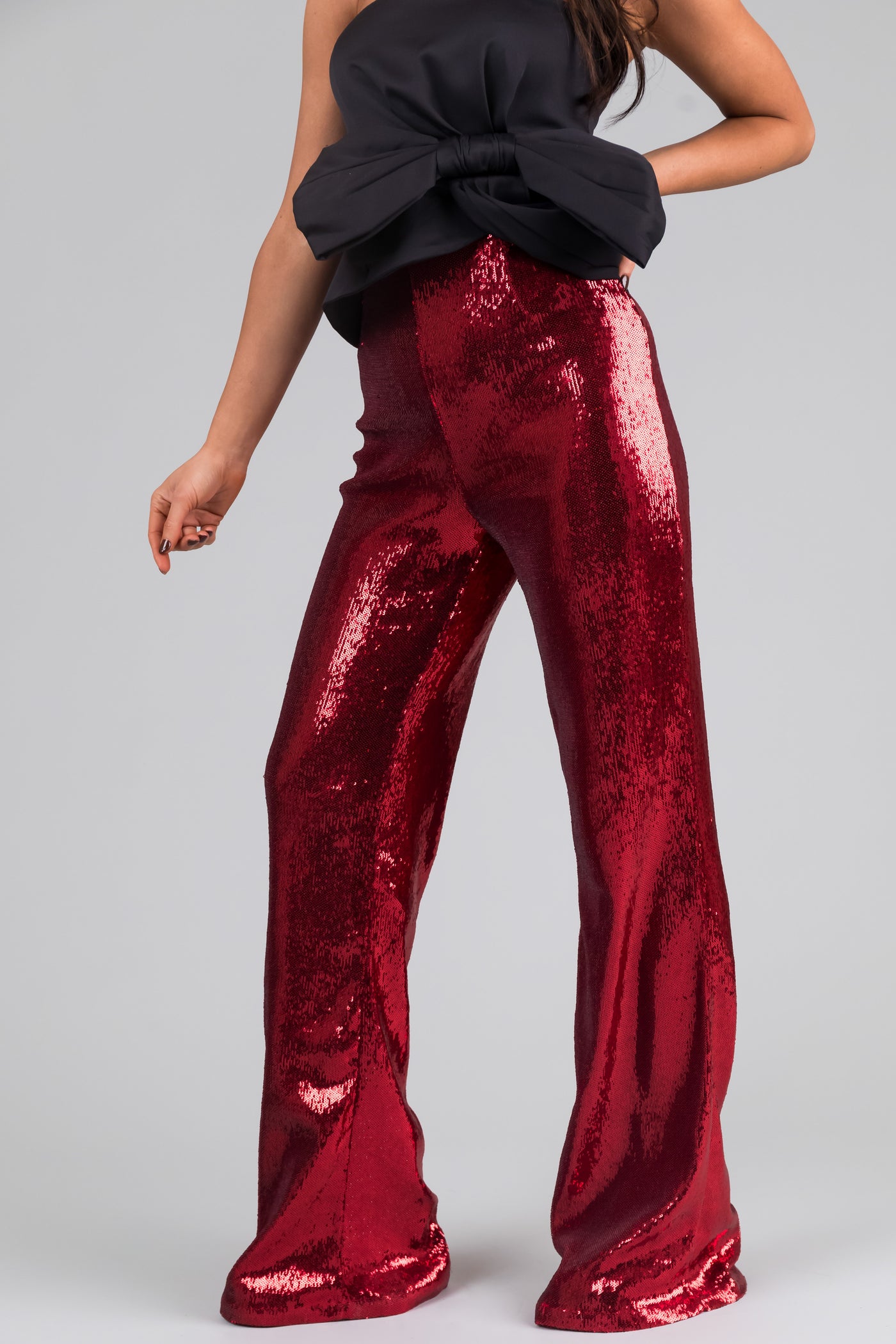 Sequined Pants - Cerise - Ladies