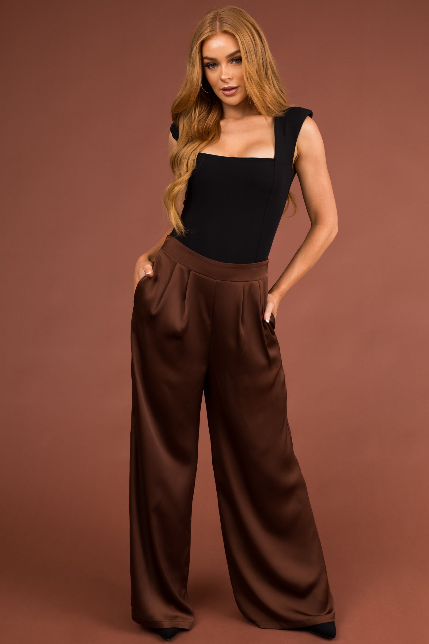 Ladies Velvet Trousers Elasticated High Waisted Pull On Palazzo