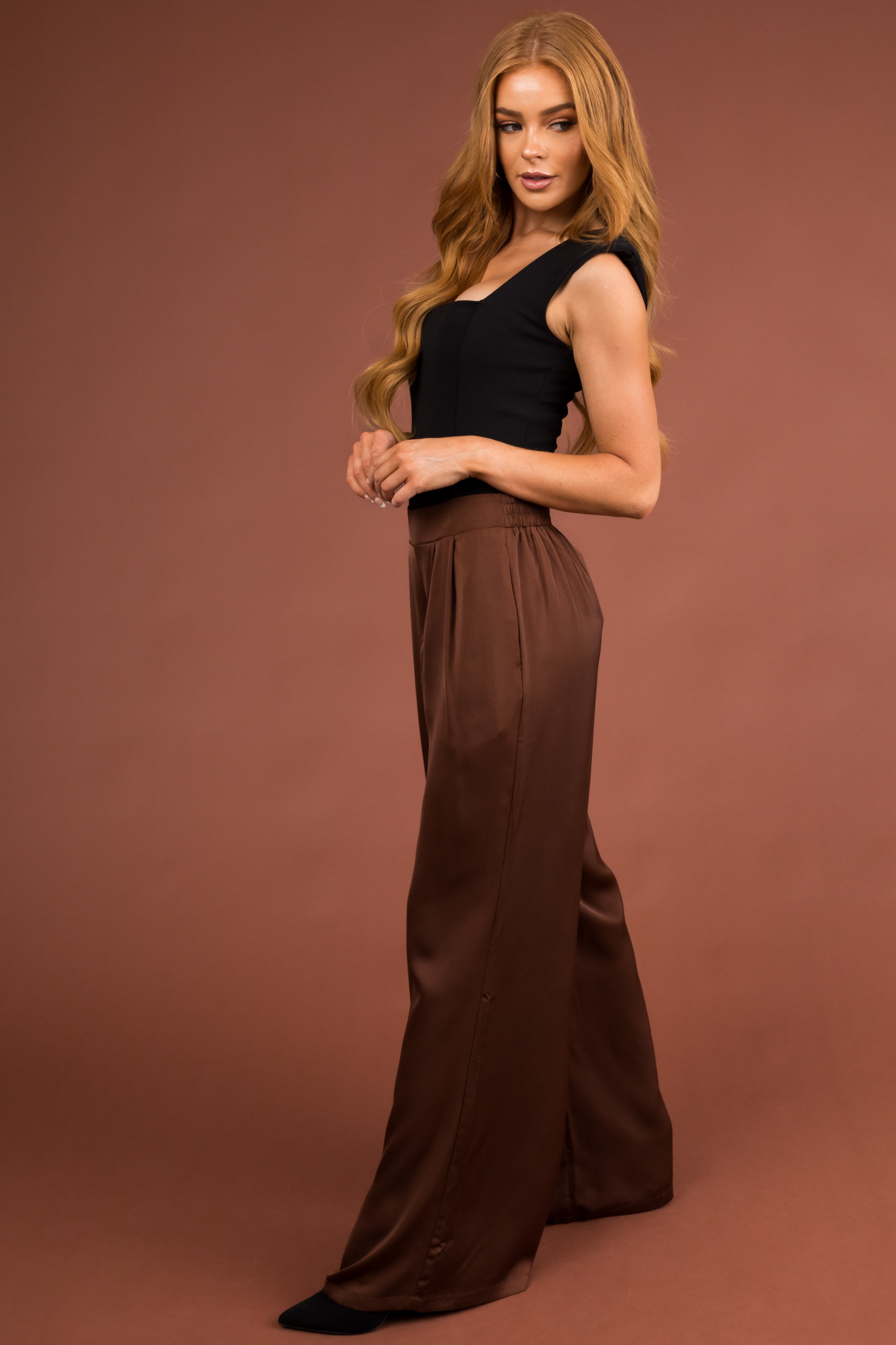 Buy Blue Satin Flares Pants by Designer NOT KNOWN Online at Ogaan.com