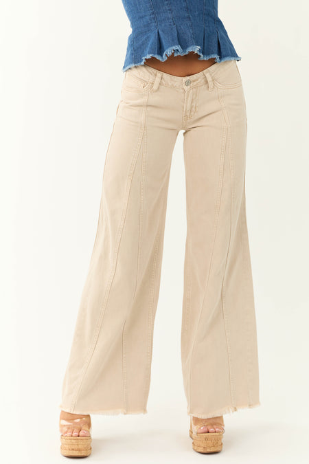 Coconut Low Rise Wide Leg Baggy Jeans