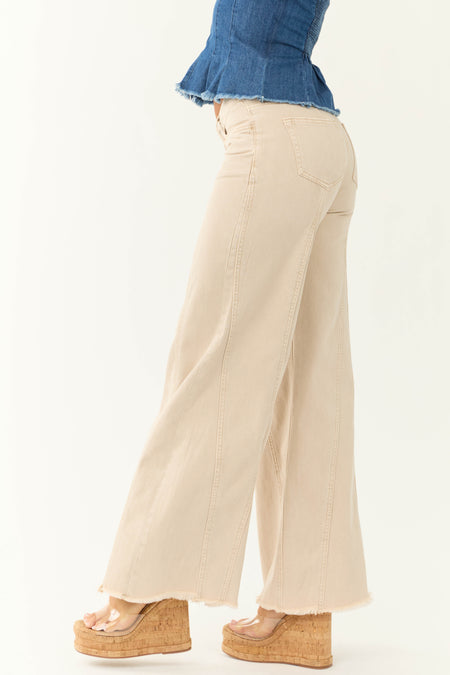 Coconut Low Rise Wide Leg Baggy Jeans