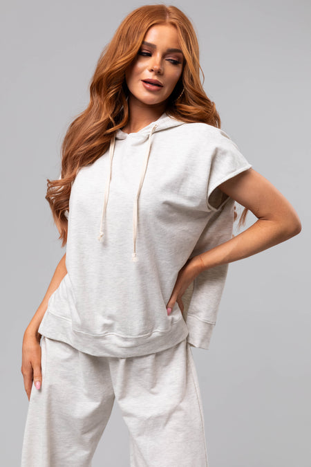 Coconut Short Sleeve Hooded Lounge Set