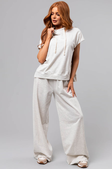 Coconut Short Sleeve Hooded Lounge Set