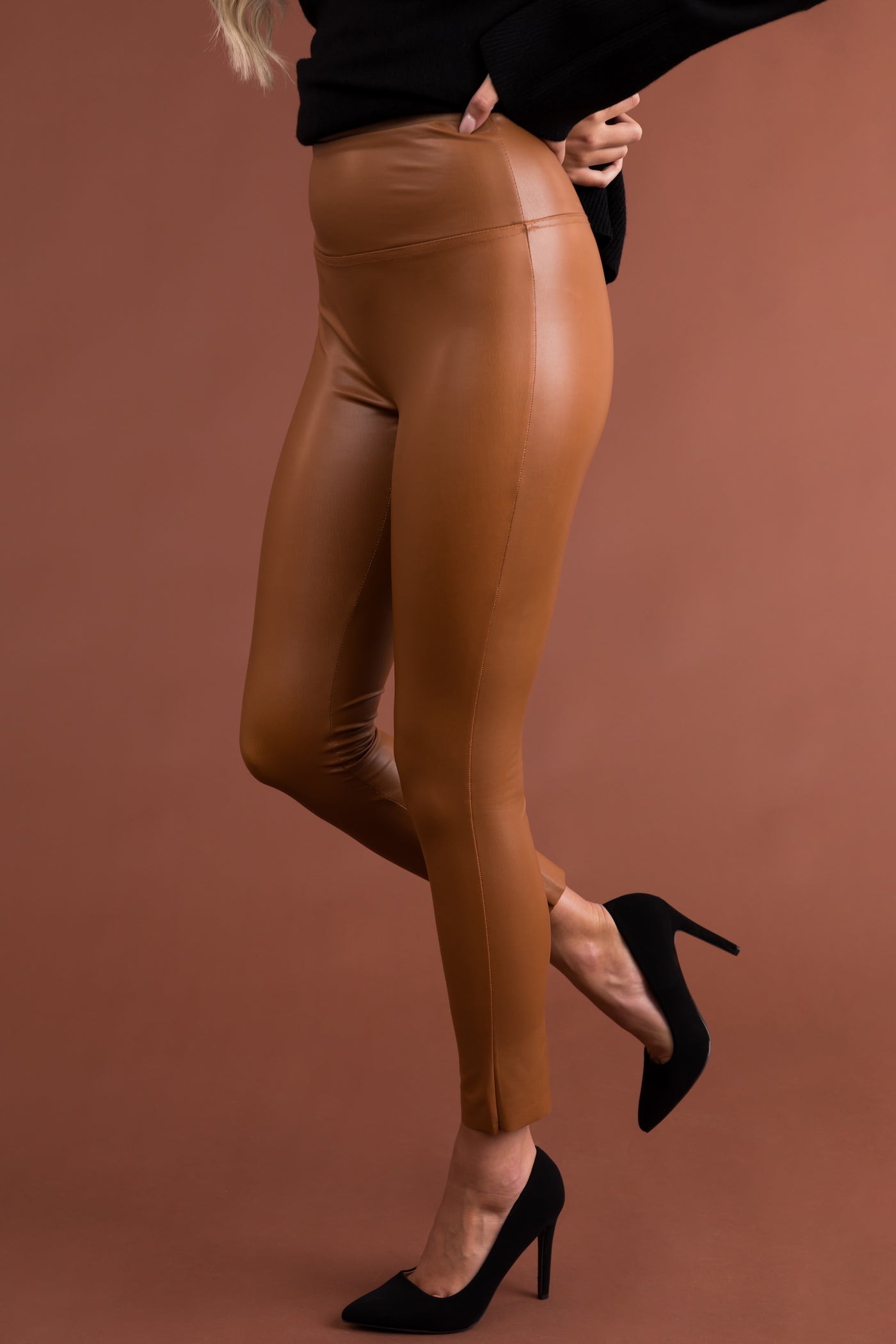 Hard Tail High-Rise Ankle Leggings (Cognac) Women's Casual Pants
