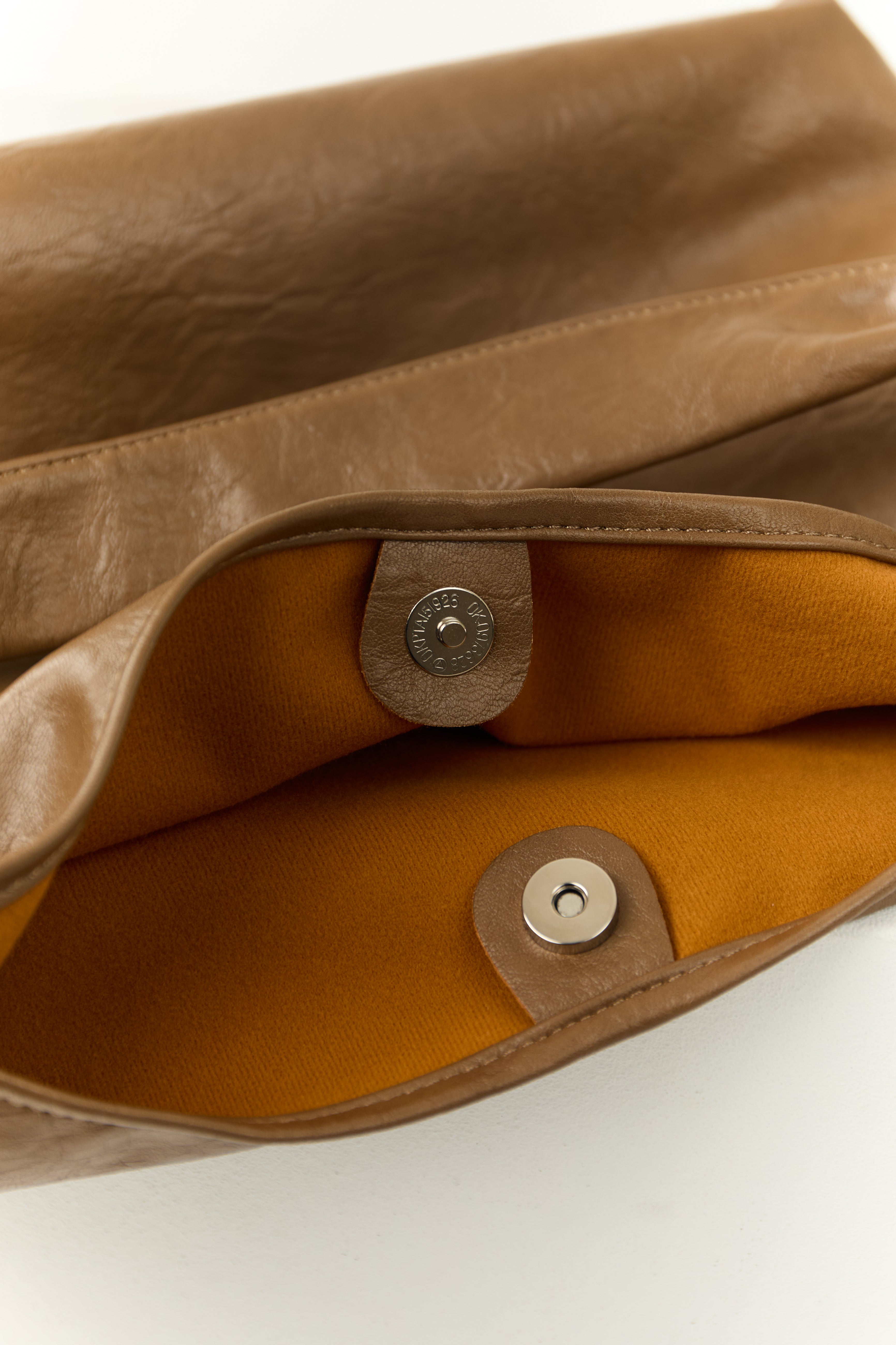 Cognac Faux Leather Hobo Bag with Inside Coin Purse