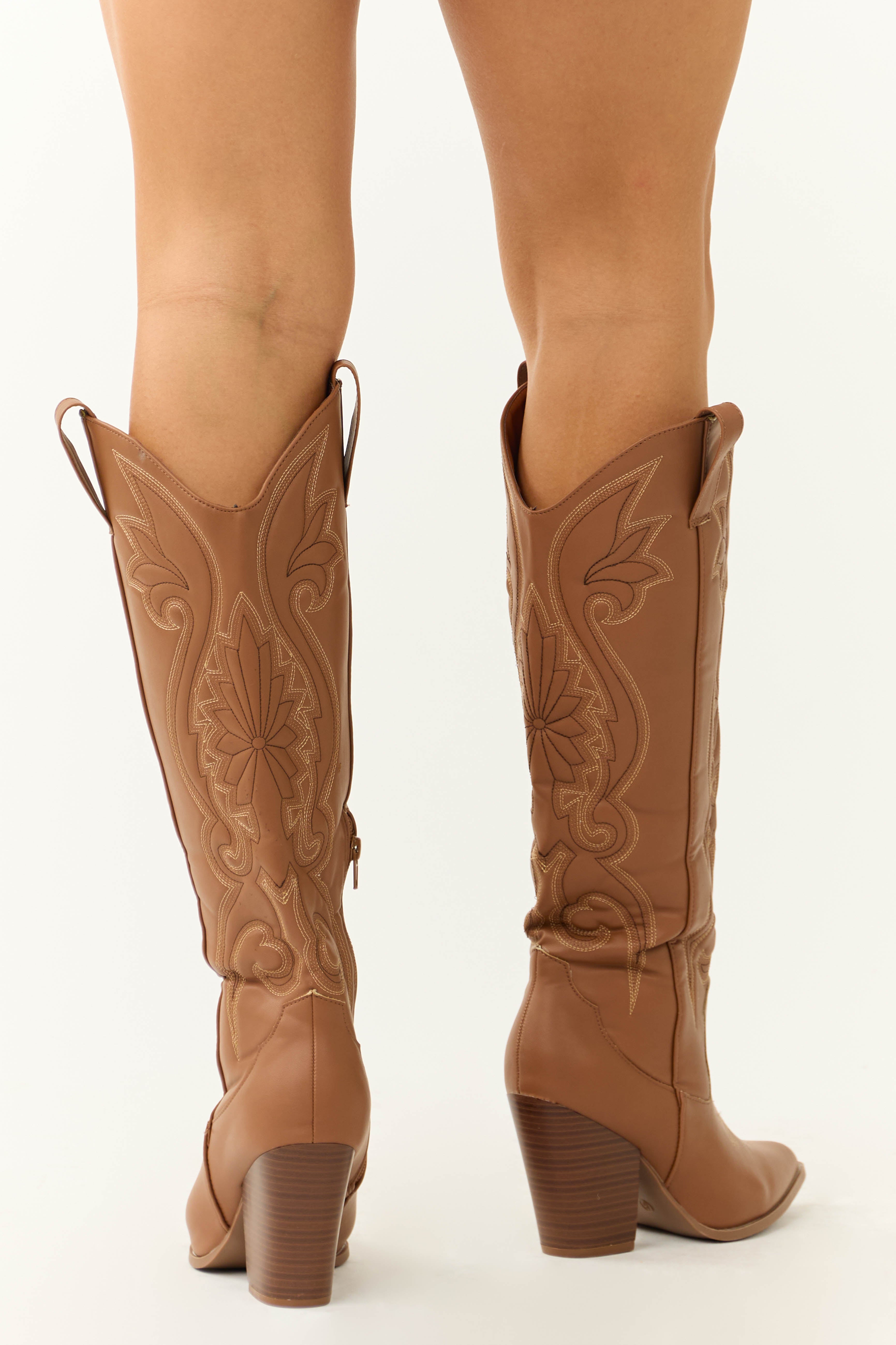 Knee fashion high embroidered boots