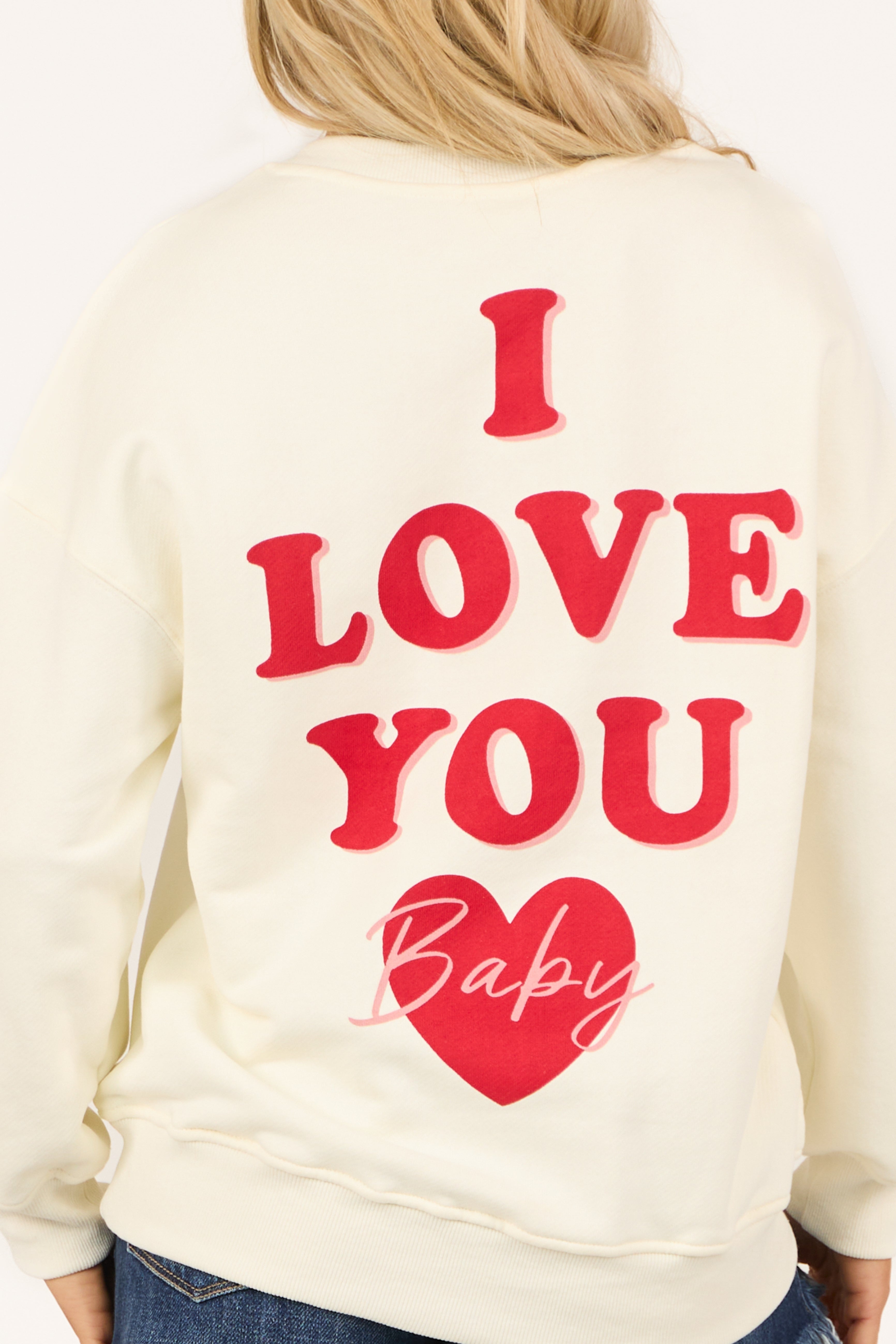 Cream 'I Love You Baby' Long Sleeve Sweatshirt