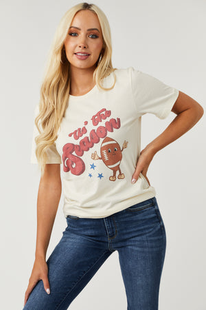 Cream 'Tis the Season' Football Graphic Tee