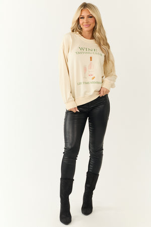 Cream 'Wine Tasting Club' Graphic Sweatshirt