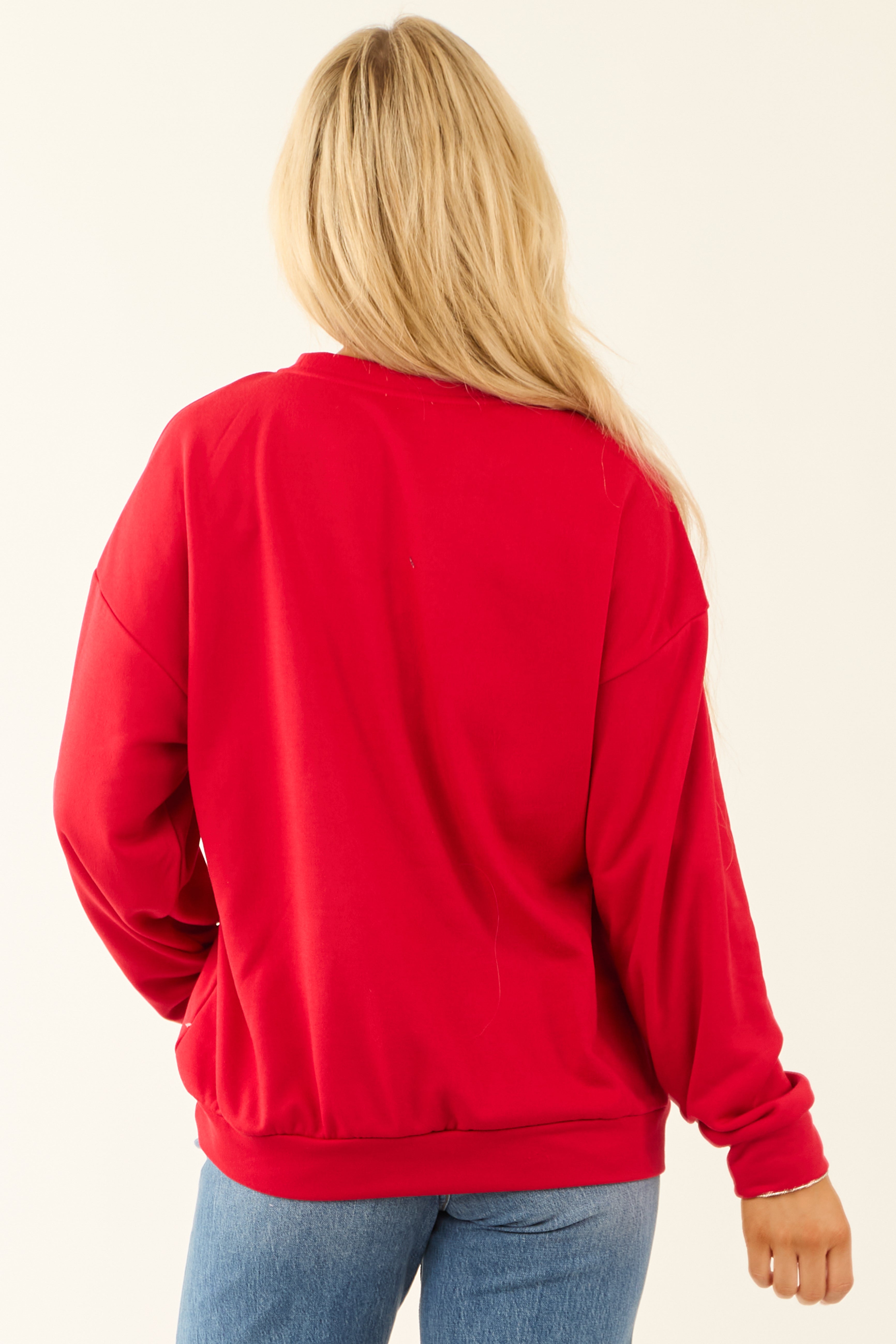 Crimson Chunky 'XOXO' Long Sleeve Sweatshirt