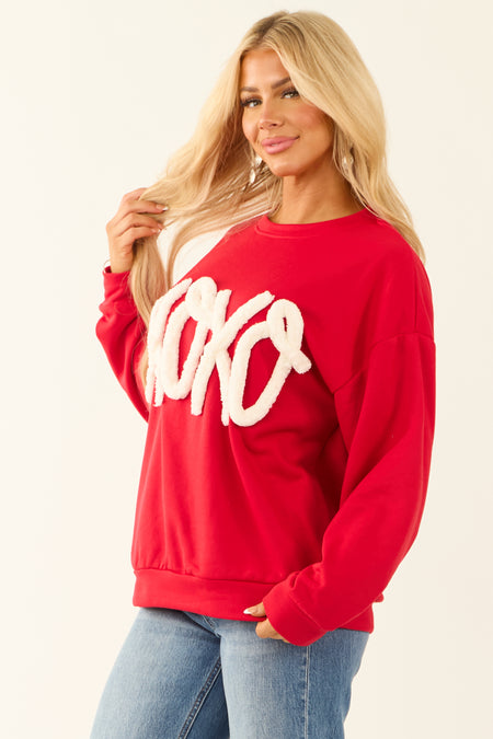 Crimson Chunky 'XOXO' Long Sleeve Sweatshirt