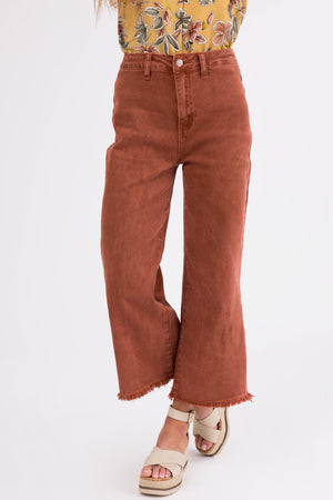 Dark Ginger Acid Wash Straight Jeans