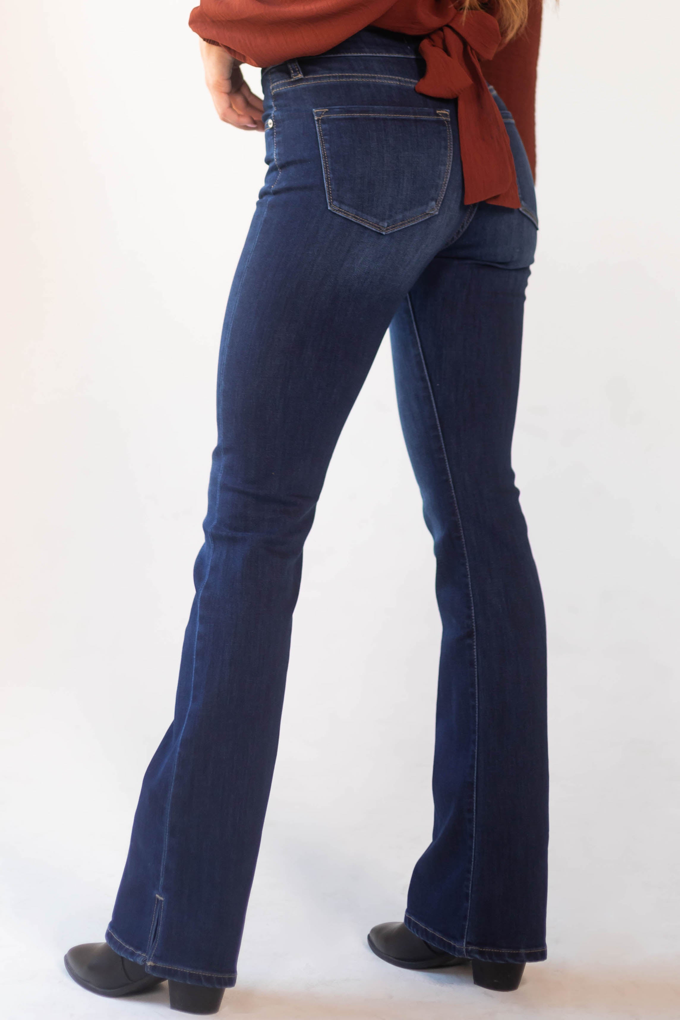 Dark Wash High Rise Bootcut Jeans