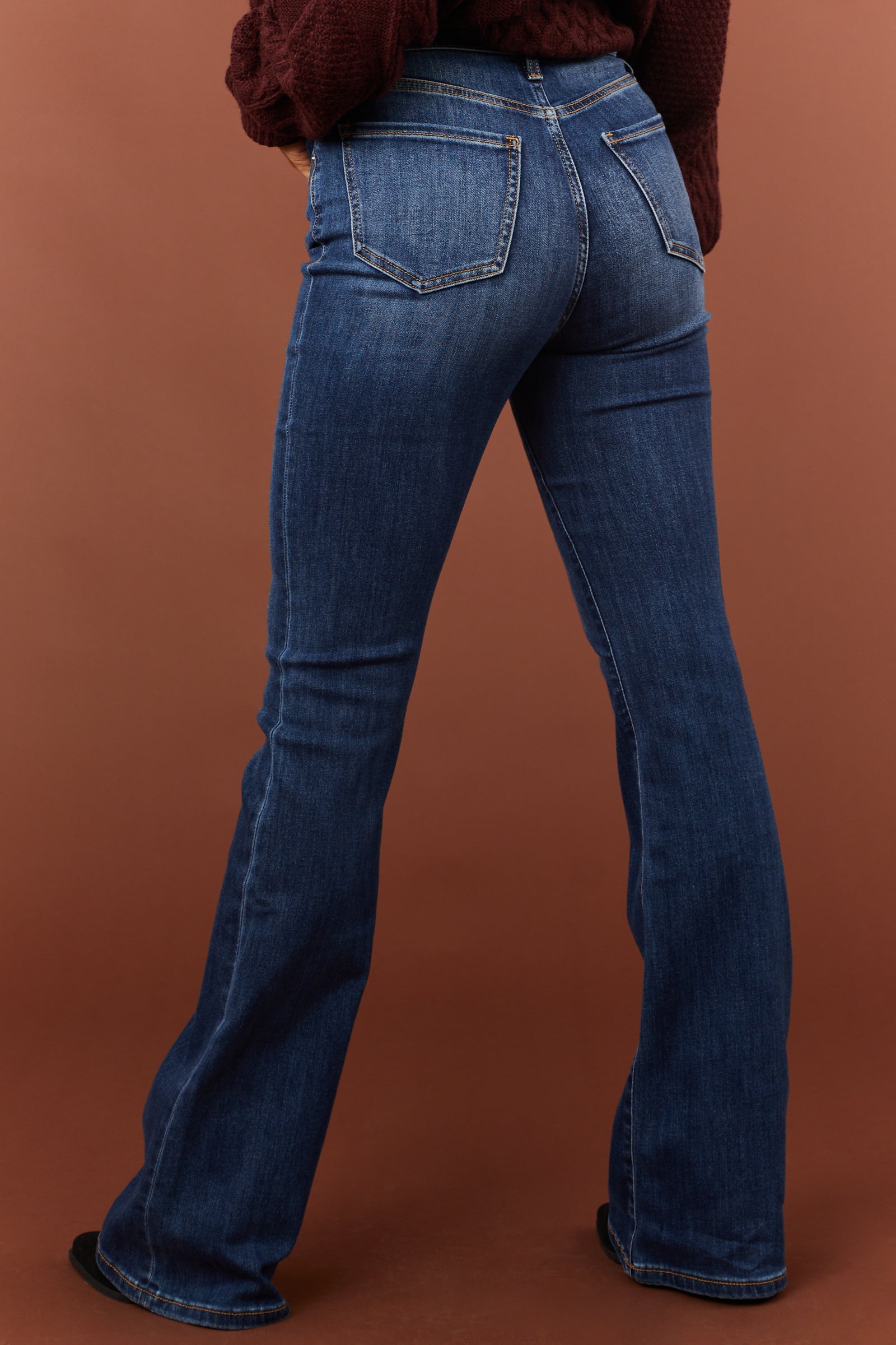 Ceros Dark Wash Super High Rise Flare Denim Jeans