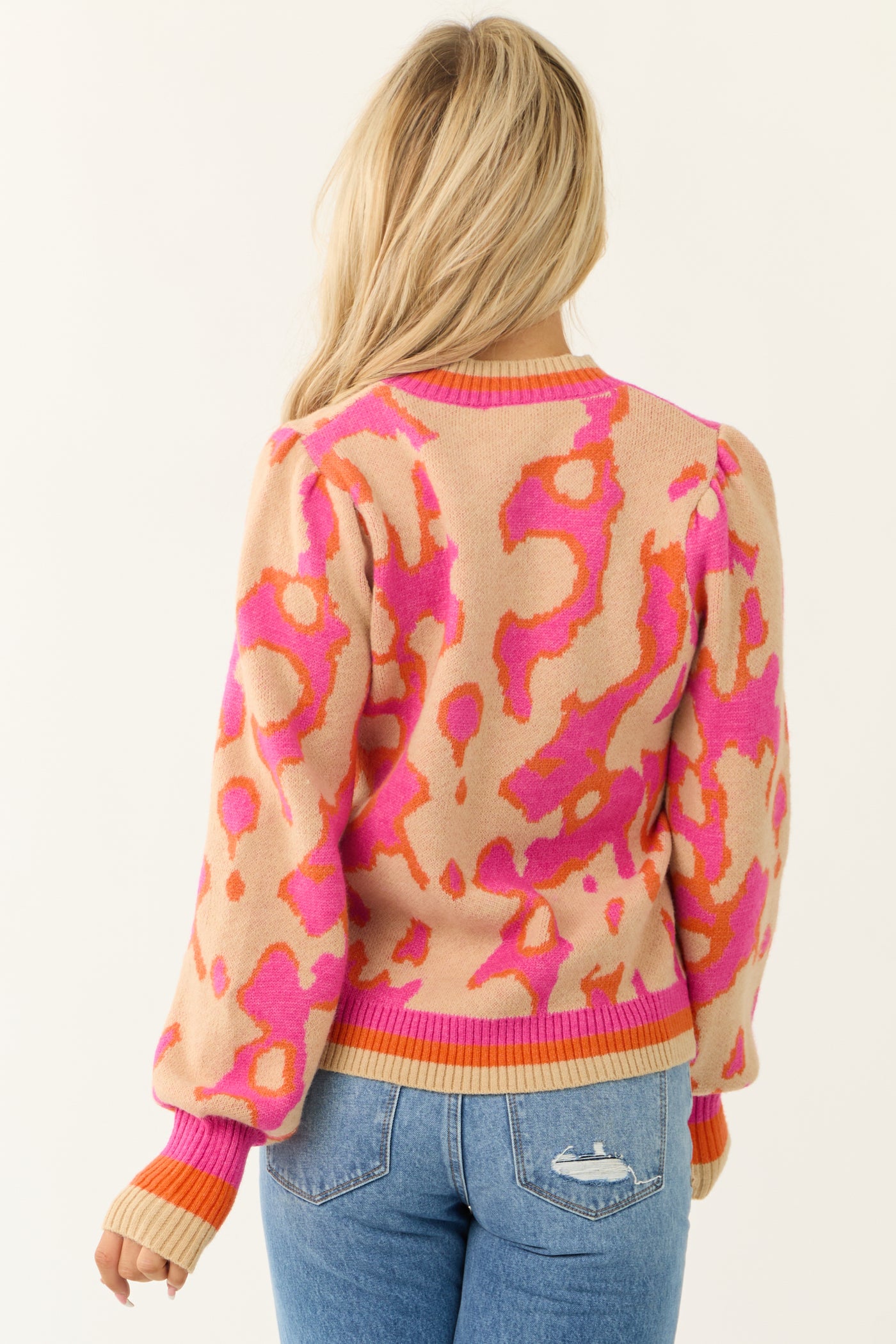 Desert Sand Abstract Print Sweater