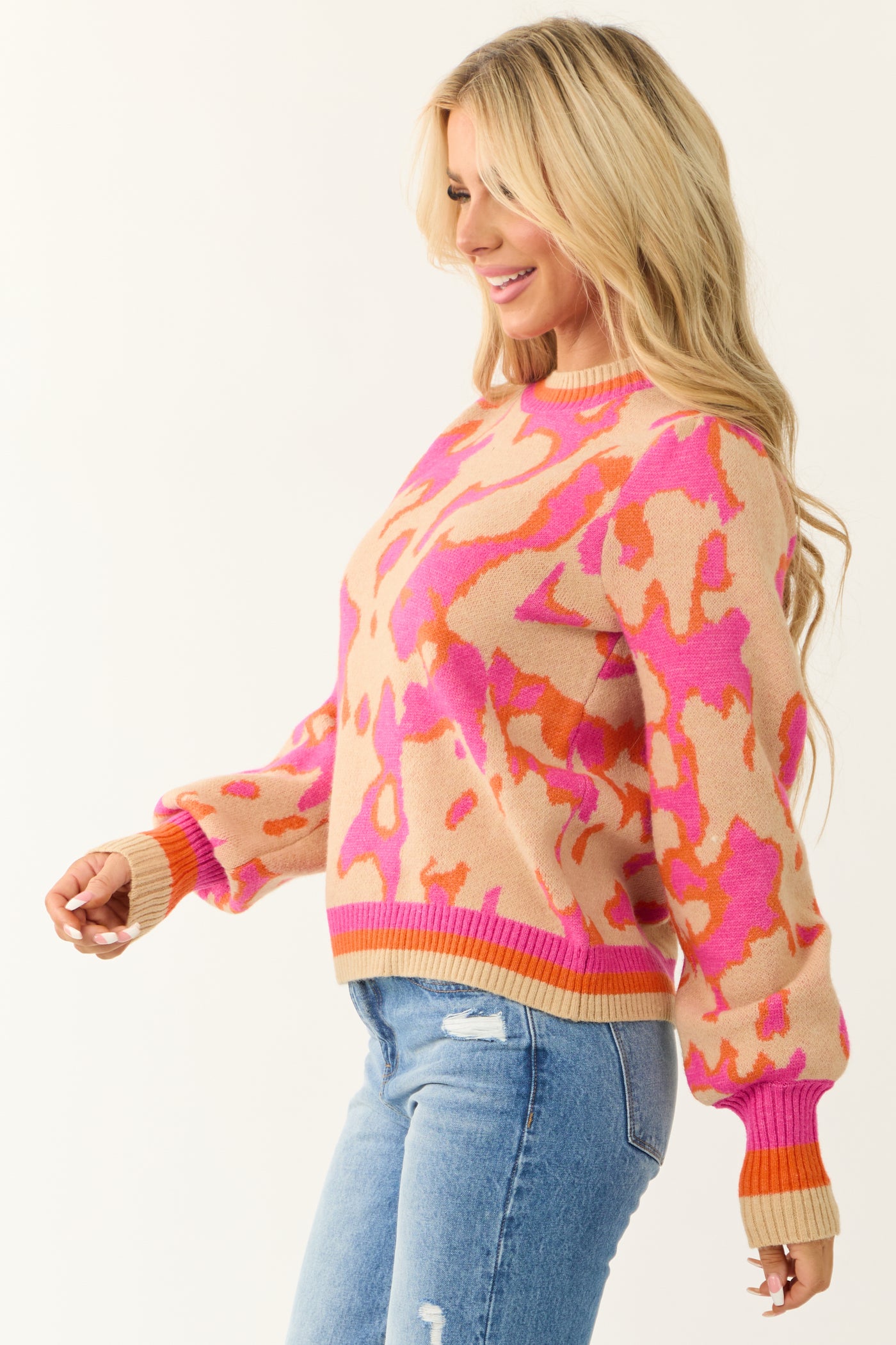 Desert Sand Abstract Print Sweater