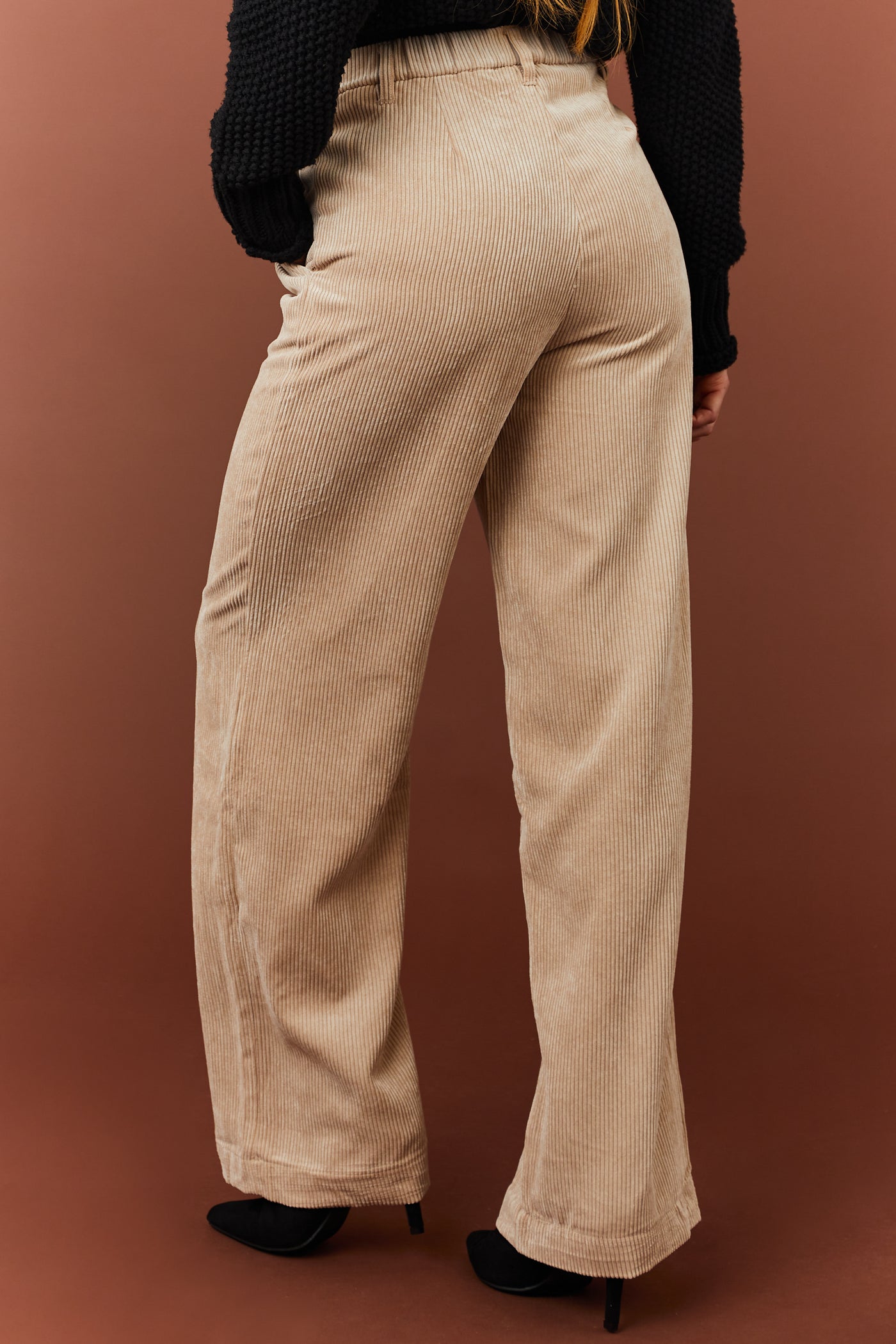 Desert Sand Corduroy Trouser Straight Leg Pants