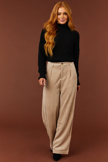 Desert Sand Corduroy Trouser Straight Leg Pants