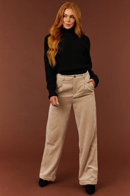 Desert Sand Corduroy Trouser Straight Leg Pants