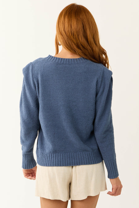 Dusty Blue Super Soft Defined Shoulder Sweater