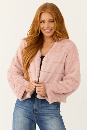 Dusty Blush Fuzzy Soft Long Sleeve Jacket