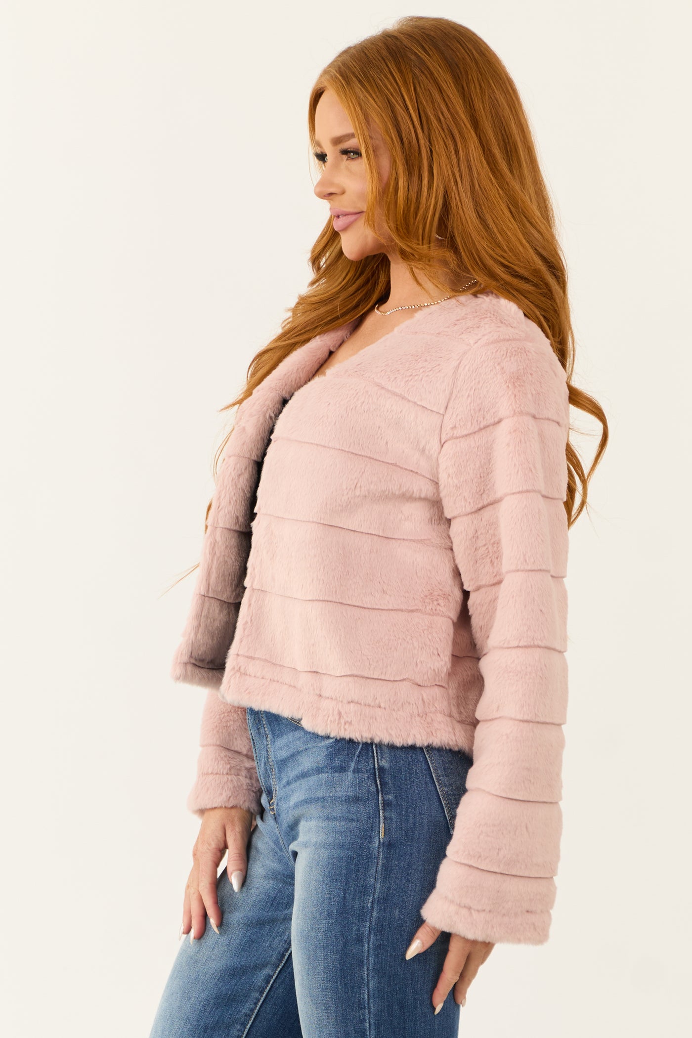 Dusty Blush Fuzzy Soft Long Sleeve Jacket