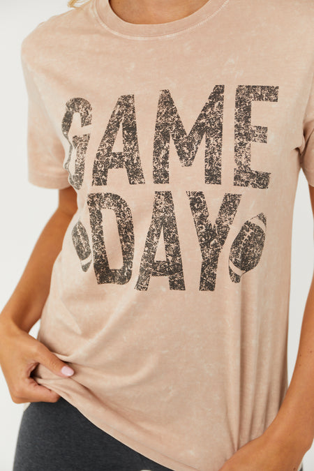 Dusty Coral Mineral Wash 'Game Day' Graphic Tee