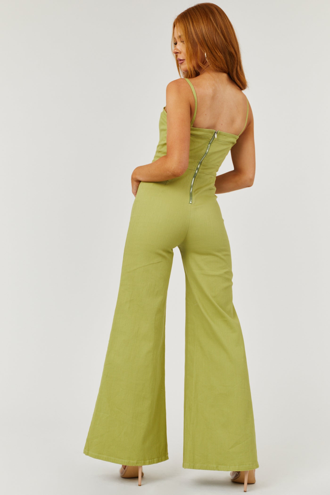 Criss-Cross Back Flare Pants Jumpsuits