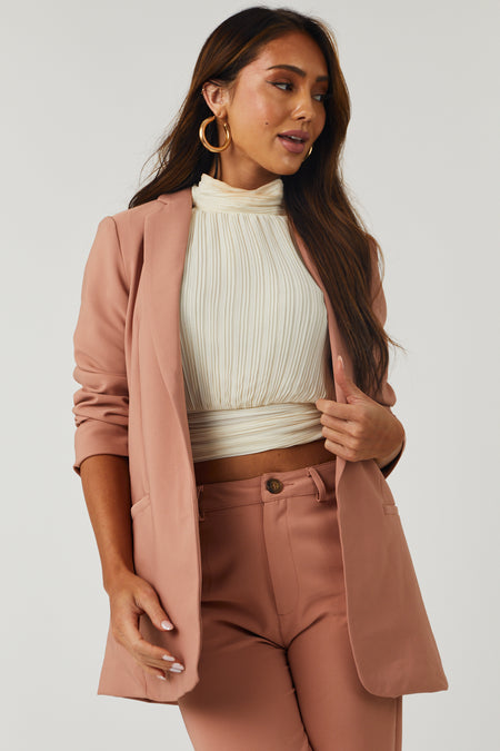 Emily Ginger Longline Open Blazer