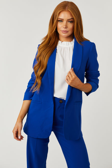 Emily Royal Blue Longline Open Blazer