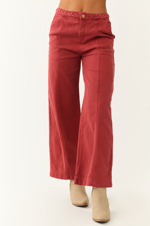 Faded Sangria Wide Leg Cropped Pants