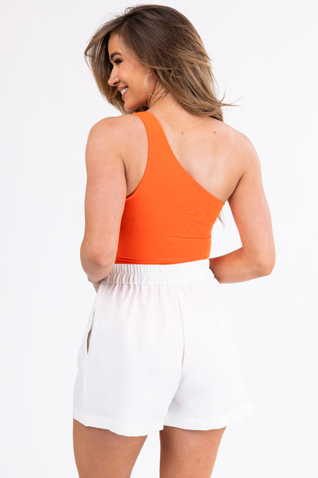 Fire One Shoulder Stretchy Knit Bodysuit