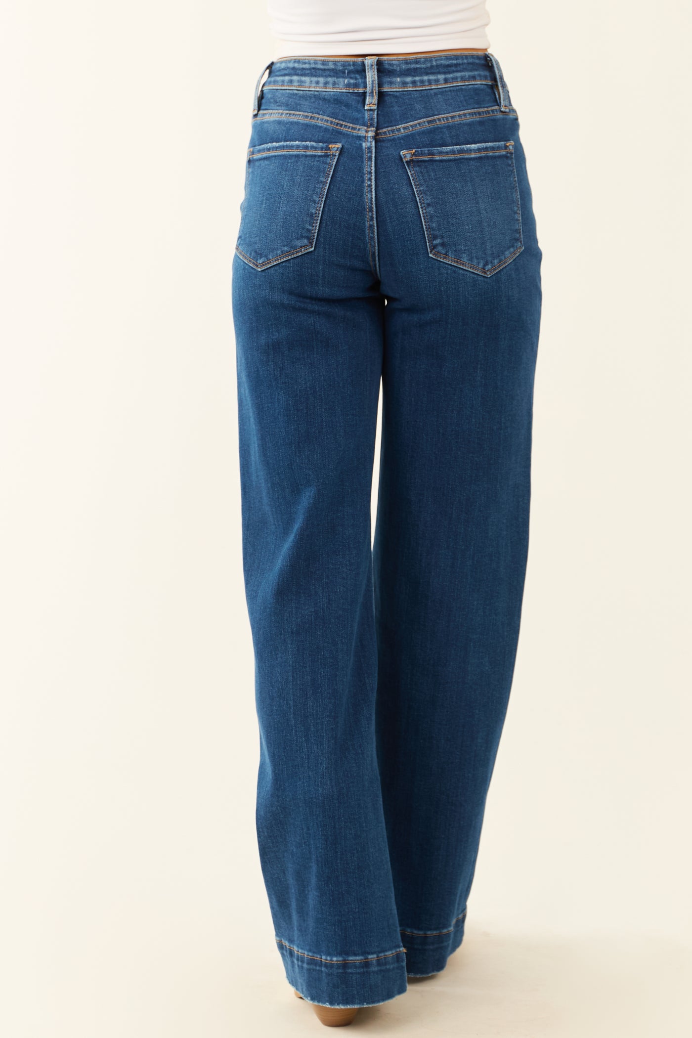 Flying Monkey Dark Wash Wide Leg Stretchy Jeans