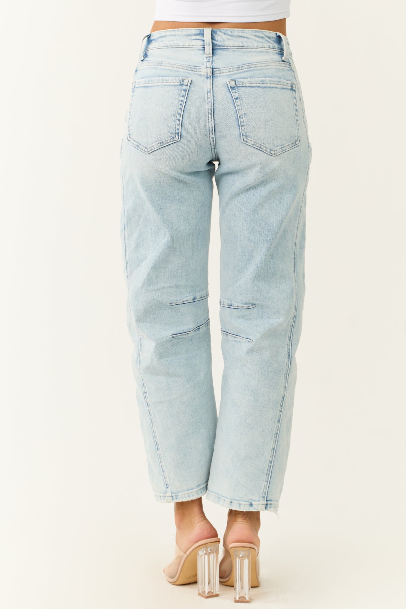 Flying Monkey Light Wash High Rise Barrel Jeans