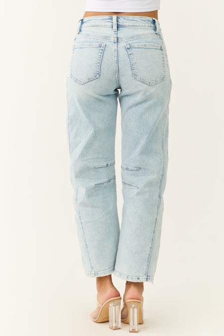 Flying Monkey Light Wash High Rise Barrel Jeans