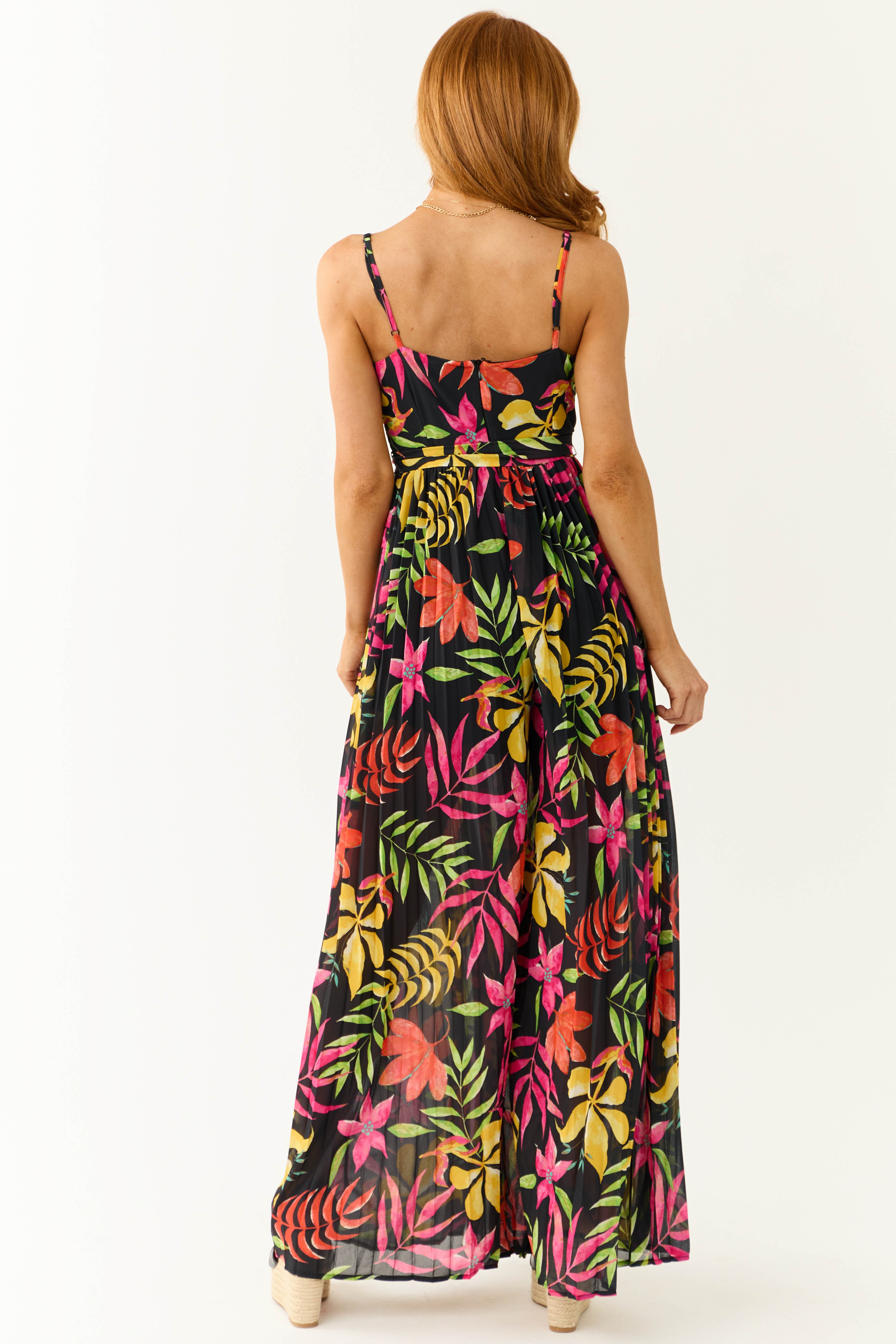 Flying Tomato Black Floral Print Jumpsuit