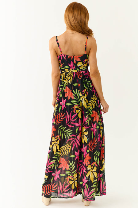 Flying Tomato Black Floral Print Jumpsuit