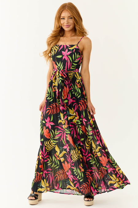 Flying Tomato Black Floral Print Jumpsuit